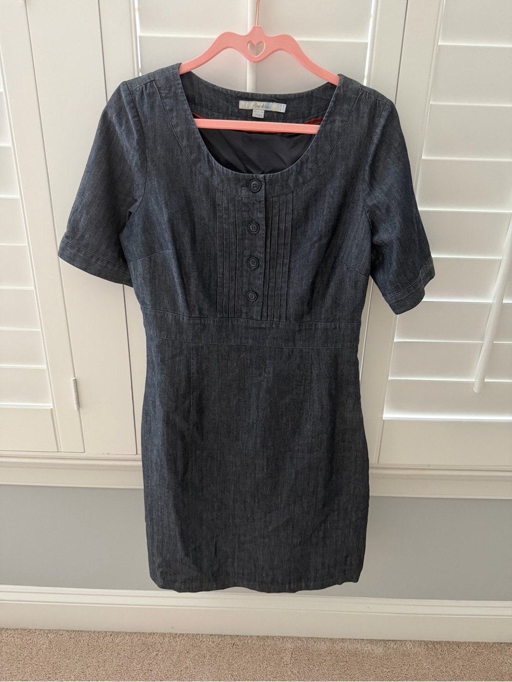 Boden Short-Sleeve Denim Mini Dress
